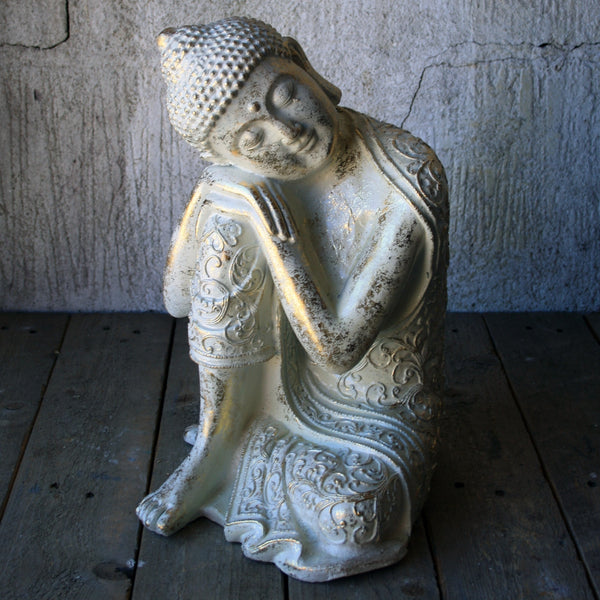 Buddha Antik vit & guld